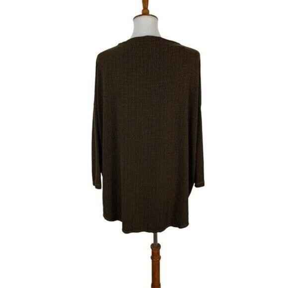Bryn Walker XXS Brown Houndstooth Draped Cowl Neck Top Minimalist Lagomorph - Picture 4 of 7